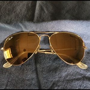 Ray Ban Aviators Gold Mirror on Gold Frames 55mm